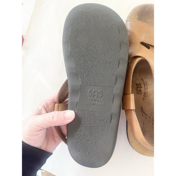 SAS Women's Huggy Caramel Sandals Shoes Hook Loop Comfort Walking $199 Size 9 - Picture 6 of 7